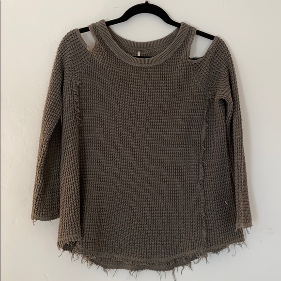 Free People Open Shoulder Long Sleeve Sweater - Picture 1 of 5